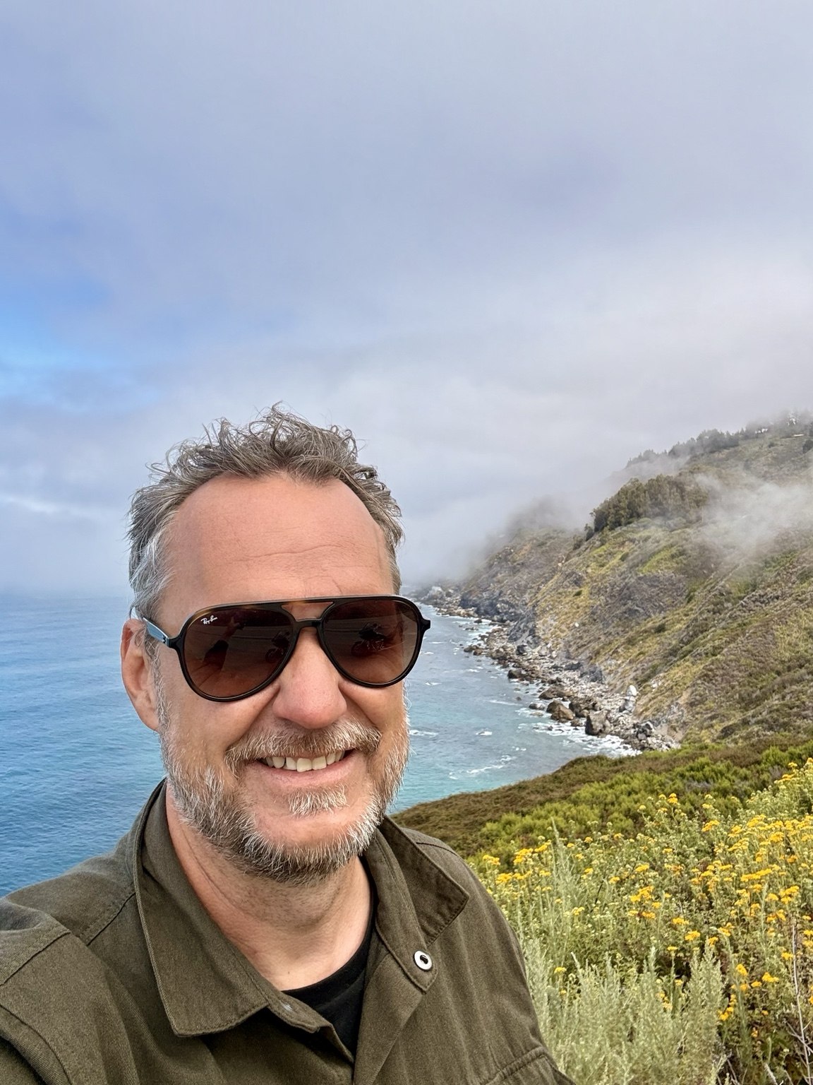 Portrait on a coastal hillside